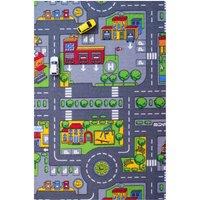 Kukoon Childrens Toy Car Roads Soft Play Mat 140cm x 200cm in Grey | Size: 140 cm x 200 cm