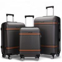 Infinity Leather Hardshell Cabin Suitcase Robust ABS Lightweight Luggage Holiday Bag in Black | Size: Medium