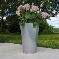 Woven Wood 56cm Zinc Galvanised Silver Cone Planter