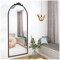 80x180cm Black Oriental Floral Scroll Wall Mirror