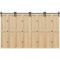 Berkfield Home Sliding Door Hardware Kit 366 cm Steel Black
