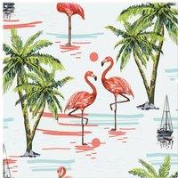 Benjamin Tate Design Flamingo & Palm Trees Splash Back in Natural