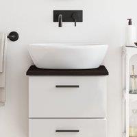Berkfield Home Bathroom Countertop Dark Brown 40x40x2 cm Treated Solid Wood in Grey | Size: 40 x 40 x 2 cm