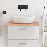 Berkfield Home Bathroom Countertop Light Brown 60x40x(2-4) cm Treated Solid Wood
