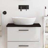 Berkfield Home Bathroom Countertop Dark Brown 60x50x2 cm Treated Solid Wood in Grey | Size: 60 x 50 x 2 cm