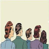 Benjamin Tate Design A crowd of spectators stand back retro style pop art Designer Splash Back in Natural