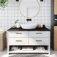 Berkfield Home Bathroom Countertop Dark Brown 100x60x2 cm Treated Solid Wood in Grey | Size: 100 x 60 x 2 cm