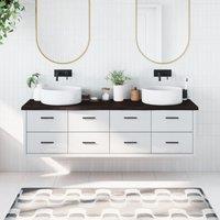 Berkfield Home Bathroom Countertop Dark Brown 180x50x(2-4) cm Treated Solid Wood in Grey