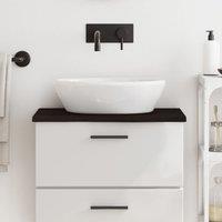 Berkfield Home Bathroom Countertop Dark Brown 60x40x2 cm Treated Solid Wood in Grey | Size: 60 x 40 x 2 cm
