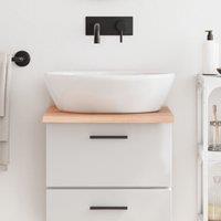 Berkfield Home Bathroom Countertop Light Brown 40x50x2 cm Treated Solid Wood | Size: 40 x 50 x 2 cm