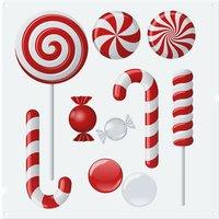 Benjamin Tate Design Different Red & White Candies Dining Splash Back in Natural