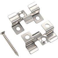 Berkfield Home 100 pcs Decking Clips with 200 Screws Stainless Steel in Silver