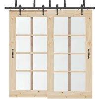 Berkfield Home Sliding Door Hardware Kit 213, 5 cm Steel Black