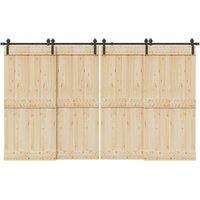 Berkfield Home Sliding Door Hardware Kit 366 cm Steel Black