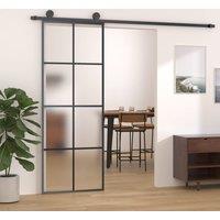 Berkfield Home Sliding Door Aluminium & ESG Glass 76x205 cm Black
