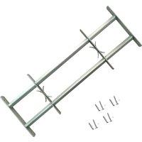 Berkfield Home Adjustable Security Grille for Windows with 2 Crossbars 700-1050 mm in Silver