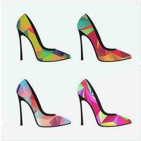 Benjamin Tate Design Geometric High Heels Splash Back in Natural