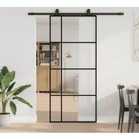 Berkfield Home Sliding Door with Hardware Set Black 90x205 cm ESG Glass