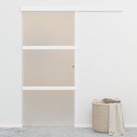 Berkfield Home Sliding Door with Soft Stops ESG Glass & Aluminium 90x205 cm in Silver
