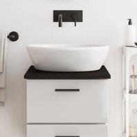 Berkfield Home Bathroom Countertop Dark Brown 40x50x2 cm Treated Solid Wood in Grey | Size: 40 x 50 x 2 cm