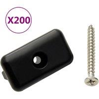 Berkfield Home Decking Clips with Screws 200pcs Plastic & Stainless Steel304 in Black