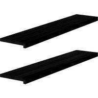 Berkfield Home Window Sills 2 pcs Dark Brown 120x25x2 cm Solid Wood Oak | Size: 120 x 25 x 2 cm