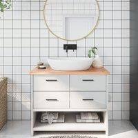 Berkfield Home Bathroom Countertop Light Brown 100x40x2 cm Treated Solid Wood | Size: 100 x 40 x 2 cm