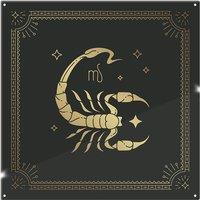 Benjamin Tate Design Zodiac Scorpio Horoscope In Black & Gold Dining Splash Back in Natural