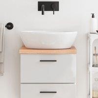 Berkfield Home Bathroom Countertop Light Brown 40x40x(2-4) cm Treated Solid Wood