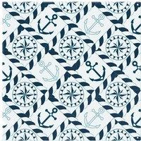 Benjamin Tate Design Blue Nautical Elements Splash Back in Natural