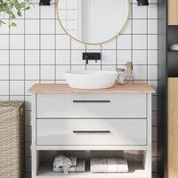 Berkfield Home Bathroom Countertop 100x50x1.5 cm Solid Wood Beech in Brown