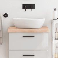 Berkfield Home Bathroom Countertop 60x50x(2-6) cm Untreated Solid Wood in Brown