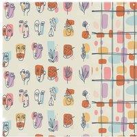 Benjamin Tate Design Leaves & Flowers, Abstract shapes Designer Splash Back in Natural