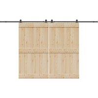 Berkfield Home Sliding Door Hardware Kit 366 cm Steel Black