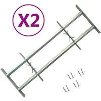 Berkfield Home Adjustable Security Grilles for Windows 2 pcs 700-1050 mm in Silver