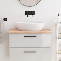 Berkfield Home Bathroom Countertop 80x50x(2-4) cm Untreated Solid Wood in Brown
