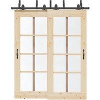 Berkfield Home Sliding Door Hardware Kit 183 cm Steel Black