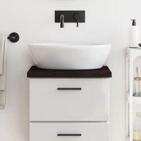 Berkfield Home Bathroom Countertop Dark Brown 40x40x(2-4) cm Treated Solid Wood in Grey