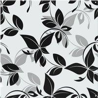 Benjamin Tate Design Black & White Floral Splash Back in Natural
