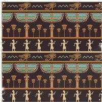 Benjamin Tate Design Orange & Black Hieroglyphs Splash Back in Natural