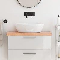 Berkfield Home Bathroom Countertop Light Brown 80x40x(2-6) cm Treated Solid Wood