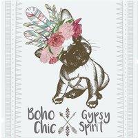 Benjamin Tate Design Portrait Of French Bulldog Puppy Splash Back in Natural