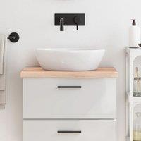 Berkfield Home Bathroom Countertop 60x40x(2-4) cm Untreated Solid Wood in Brown