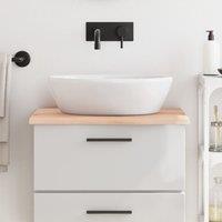 Berkfield Home Bathroom Countertop 60x60x2 cm Untreated Solid Wood in Brown | Size: 60 x 60 x 2 cm