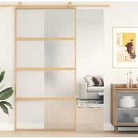 Berkfield Home Sliding Door Gold 102.5x205 cm Frosted ESG Glass & Aluminium