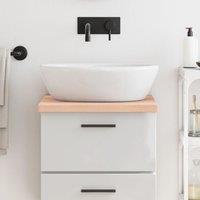 Berkfield Home Bathroom Countertop 40x50x(2-4) cm Untreated Solid Wood in Brown