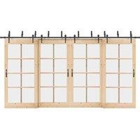 Berkfield Home Sliding Door Hardware Kit 427 cm Steel Black