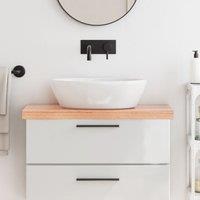 Berkfield Home Bathroom Countertop Light Brown 80x30x(2-6) cm Treated Solid Wood