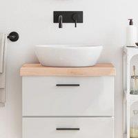 Berkfield Home Bathroom Countertop 60x40x(2-6) cm Untreated Solid Wood in Brown