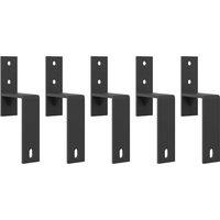Berkfield Home Barn Door Bypass Brackets 5 pcs for Flat Rails Carbon Steel